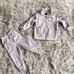 2 piece gray and black Nike jogger set